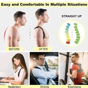💪 Lot of 2 – Back Posture Corrector & Yellow Resistance Band for Workout